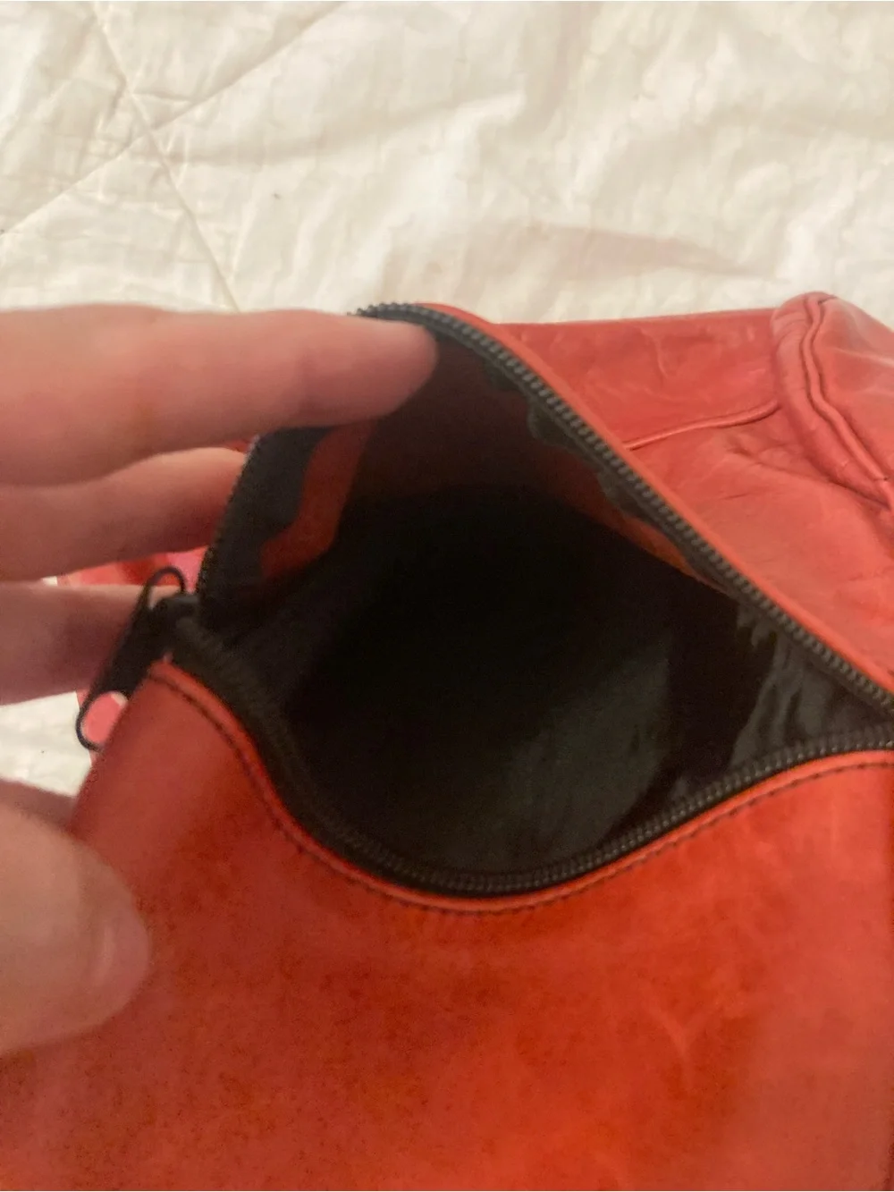 RED LEATHER A Frame Backpack